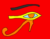 Desenho Olho de hórus pintado por trincadeiro