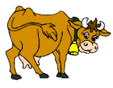 Desenho Vaca pintado por pipa