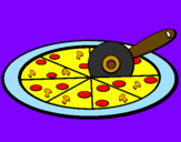 Desenho Pizza pintado por lgia demboski