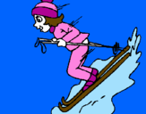 Desenho Esquiadora pintado por lindinha