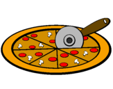Desenho Pizza pintado por lipe