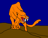 Desenho Tigre com dentes afiados pintado por MATHEUS  