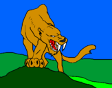 Desenho Tigre com dentes afiados pintado por Marlon