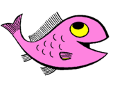 Desenho Peixe pintado por Peixe rosa