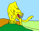 Desenho Tigre com dentes afiados pintado por jose