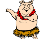 Desenho Porco havaiano pintado por jaja