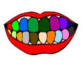 Desenho Boca e dentes pintado por beatriz
