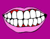 Desenho Boca e dentes pintado por Mariely