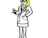 Desenho Doutora com óculos pintado por jaque