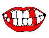 Desenho Boca e dentes pintado por lara