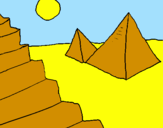 Desenho Pirâmides pintado por Giulia 7anos