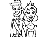 Desenho Príncipe e princesa pintado por anónimo