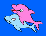 Desenho Golfinhos pintado por ingrid garcez cavalca