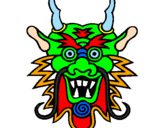 Desenho Cara de dragão pintado por muchacho mascarado