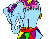 Desenho Elefante a actuar pintado por Rebeca