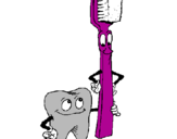 Desenho Dentes e escova de dentes pintado por kiko