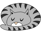 Desenho Gato a dormir pintado por Ewerton Portinari