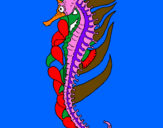 Desenho Cavalo marinho oriental pintado por isabelle