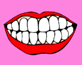 Desenho Boca e dentes pintado por regina