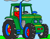 Desenho Tractor em funcionamento pintado por Enzo