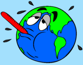 Desenho Aquecimento global pintado por larissa gonçalves gomes