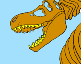 Desenho Esqueleto tiranossauro rex pintado por gmd