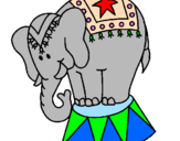Desenho Elefante a actuar pintado por Raquel bresolin