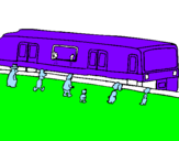 Desenho Passageiros à espera do comboio pintado por matheus