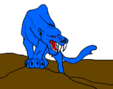 Desenho Tigre com dentes afiados pintado por gabriel
