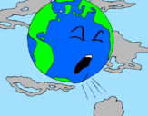 Desenho Terra doente pintado por larissa gonçalves gomes