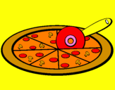 Desenho Pizza pintado por marcela 8 anos