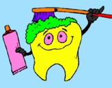Desenho Dentes a serem limpos  pintado por marcela 8 anos