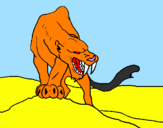 Desenho Tigre com dentes afiados pintado por Pedro