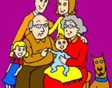 Desenho Família pintado por Uma família muito unida
