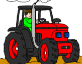 Desenho Tractor em funcionamento pintado por nathan