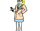 Desenho Doutora com óculos pintado por Diane