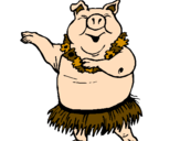 Desenho Porco havaiano pintado por thierry