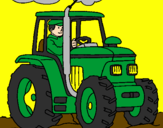 Desenho Tractor em funcionamento pintado por Raposa
