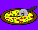 Desenho Pizza pintado por matheus  9anos