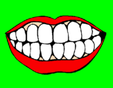 Desenho Boca e dentes pintado por LILI