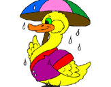 Desenho Pato sob a chuva pintado por GABRIEL
