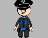 Desenho Agente de polícia pintado por iguinho