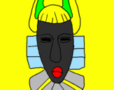 Desenho Máscara africana pintado por anderson