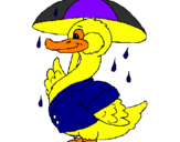 Desenho Pato sob a chuva pintado por thales
