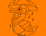 Desenho Pato sob a chuva pintado por ACETLJRQWUYOHGVBNJLLLLOIP