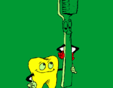 Desenho Dentes e escova de dentes pintado por joao fillipe