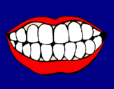 Desenho Boca e dentes pintado por LILI