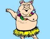 Desenho Porco havaiano pintado por afonso