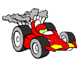 Desenho Carro de Fórmula 1 pintado por Vermelho
