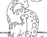 Desenho Dinossauros pintado por f